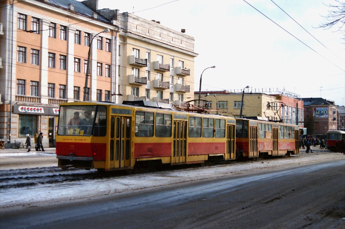 Tverė, Tatra T6B5SU nr. 29; Tverė — Tver streetcar in the 1990s.