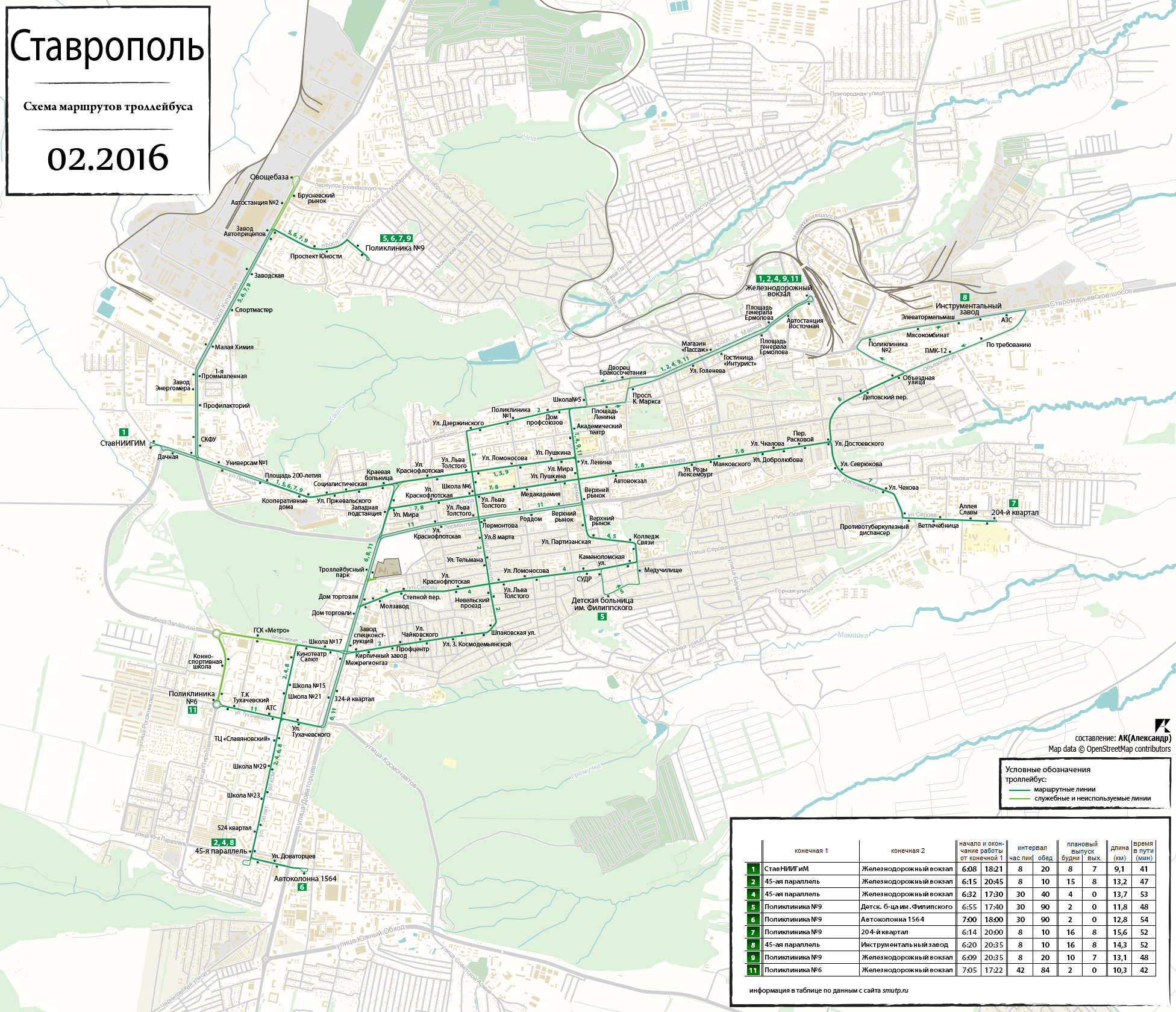 Карта автобусов ставрополь