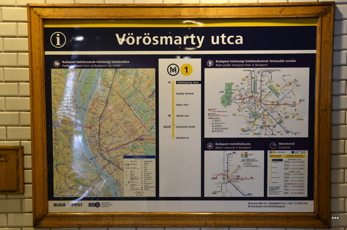 Будапешт — Подземная железная дорога Тысячелетия (M1); Будапешт — Схемы