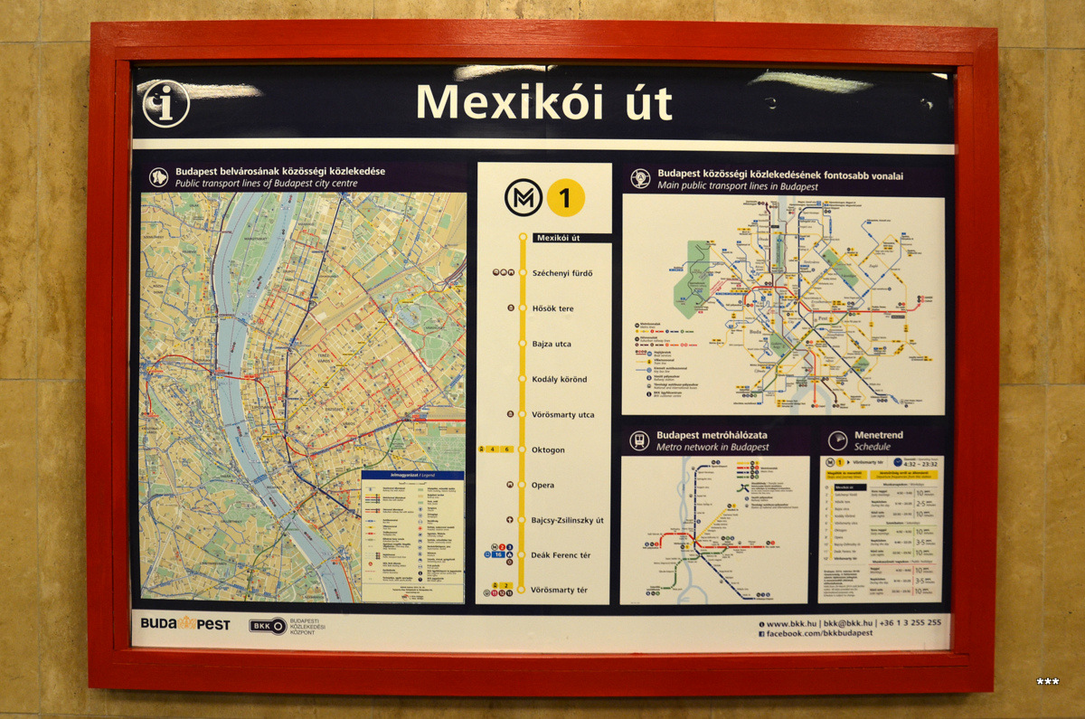 Будапешт — Подземная железная дорога Тысячелетия (M1); Будапешт — Схемы