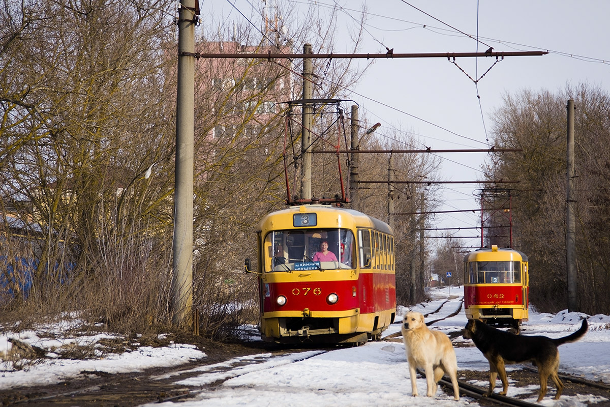 Orjol, Tatra T3SU № 076; Orjol, Tatra T3SU № 042; Orjol — GET workers