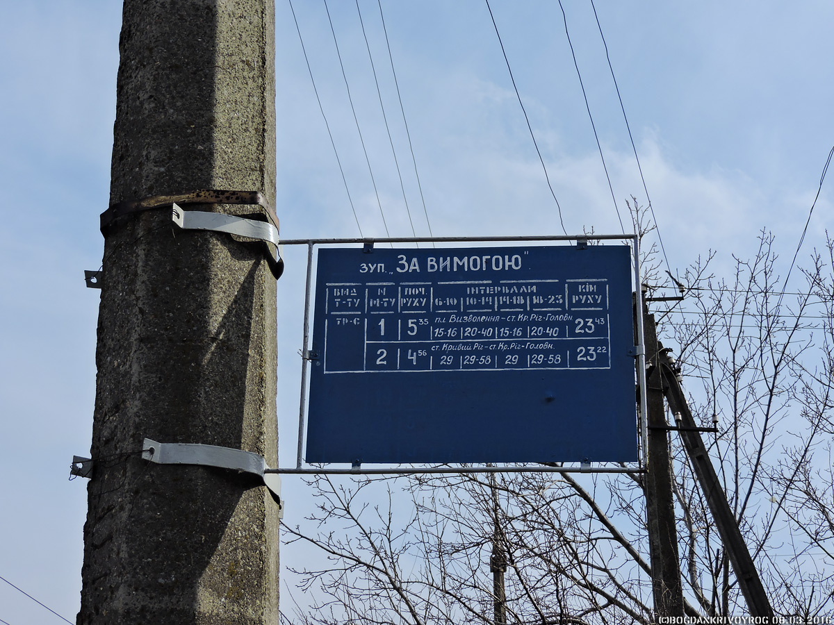 Krõvõi Rih — Route signs