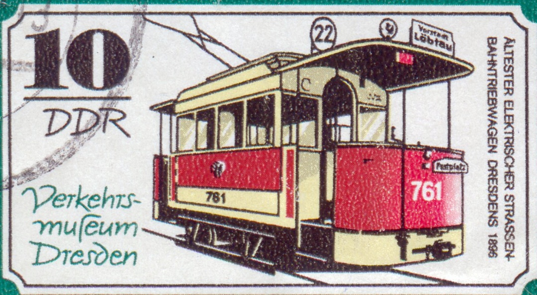 Dresden — Old photos (tram); Postage stamps; Dresden — Souvenirs, media and brochures