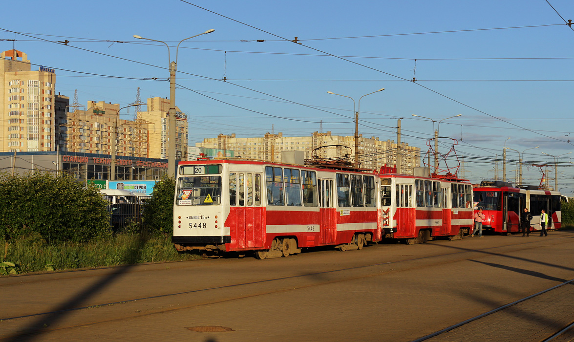 Санкт-Петербург, ЛМ-68М № 5448; Санкт-Петербург — Заказная поездка на СМЕ ЛМ-68М 5681+5448 в Стрельну и Купчино