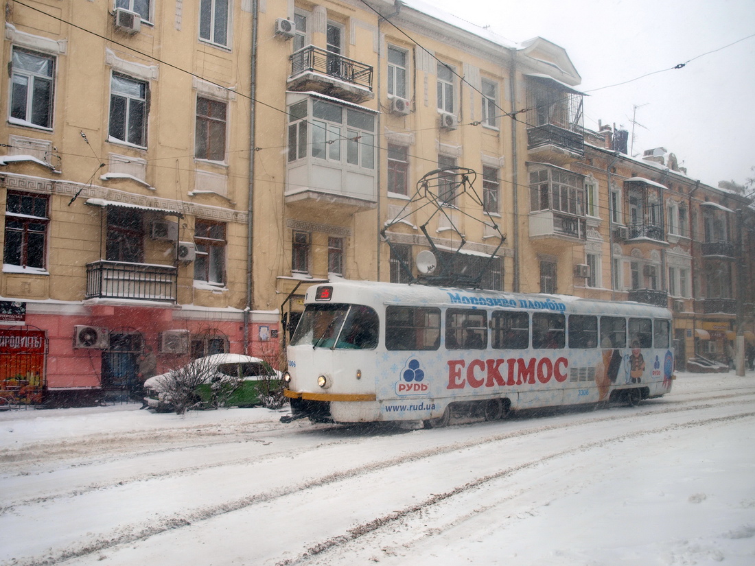 Одесса, Tatra T3R.P № 3306; Одесса — 17.01.2016 — Снегопад и его последствия