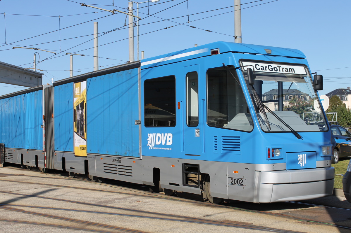 Дрезден, Schalker Eisenhütte CarGoTram № 2002; Дрезден — 140 лет трамвайному движению в Дрездене (29-30.09.2012); Дрезден — Грузовой трамвай «CarGoTram» (2001 — 2020)