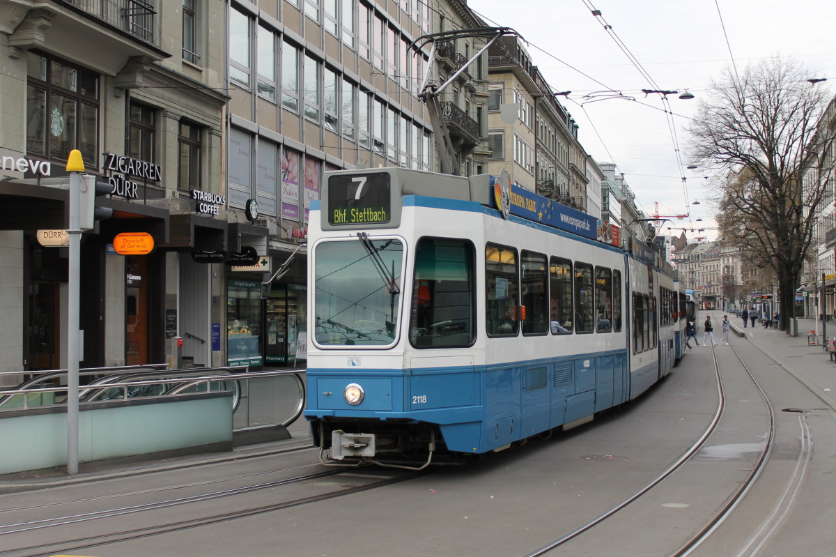 Цюрих, SWP/SIG/ABB Be 4/8 "Tram 2000 Sänfte" № 2118