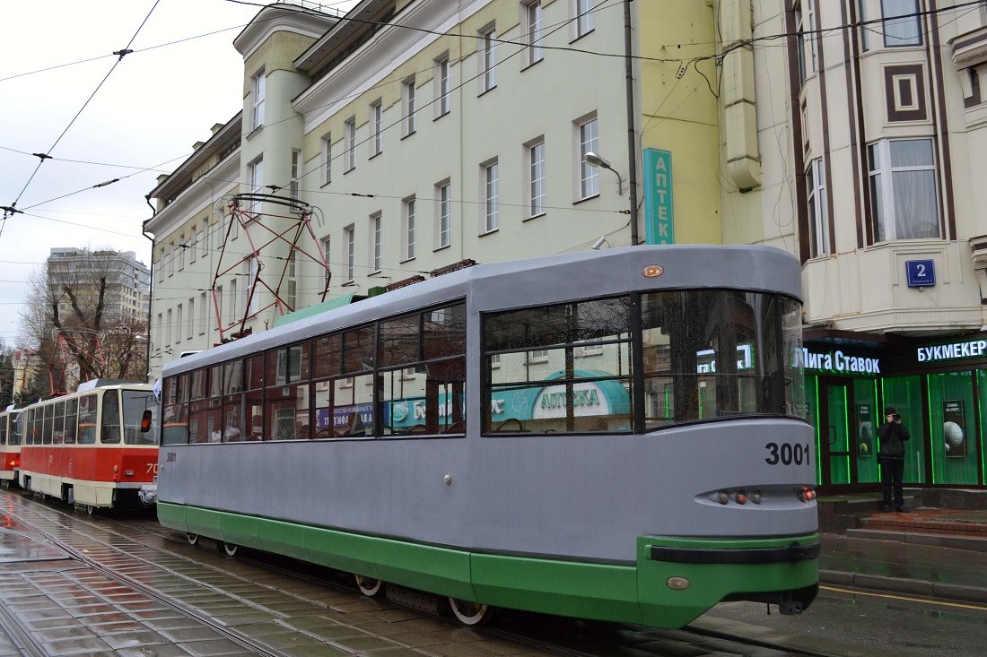 莫斯科, 71-135 (LM-2000) # 3001; 莫斯科 — 117 year Moscow tram anniversary parade on April 16, 2016