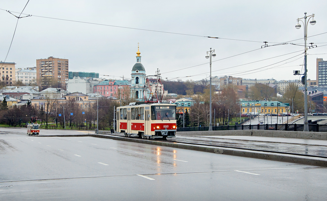 Москва, Tatra T6B5SU № 0001; Москва — Парад к 117-летию трамвая 16 апреля 2016