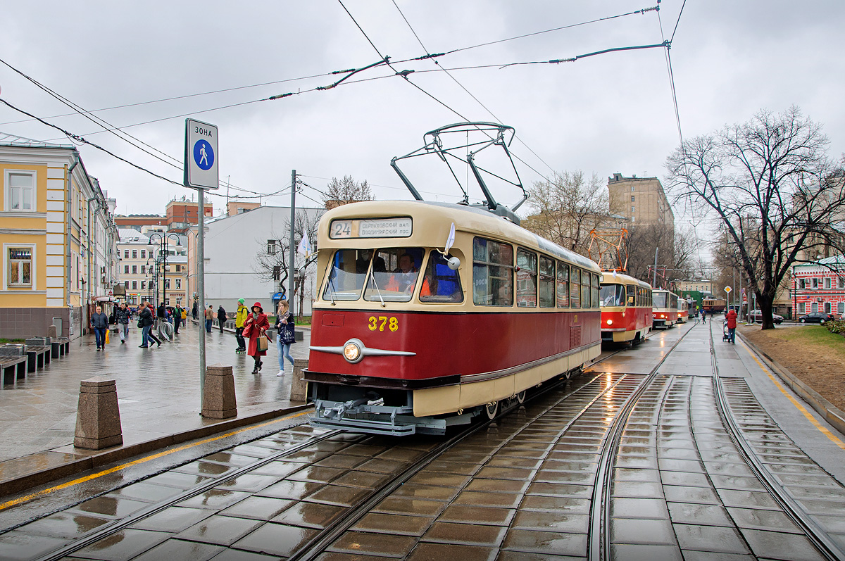 Москва, Tatra T2SU № 378; Москва — Парад к 117-летию трамвая 16 апреля 2016
