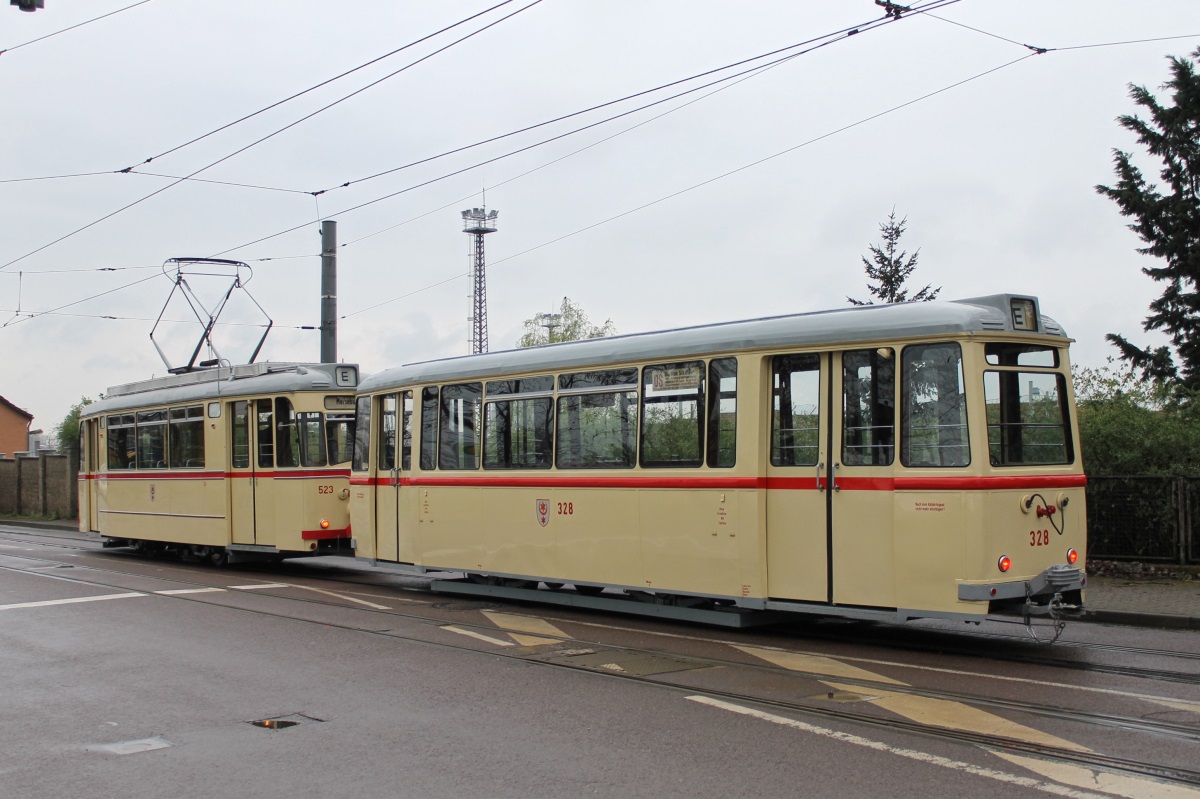 Галле, Gotha EB54 № 328; Галле — Юбилей: 125 лет электрических трамваев в Галле (17.04.2016)