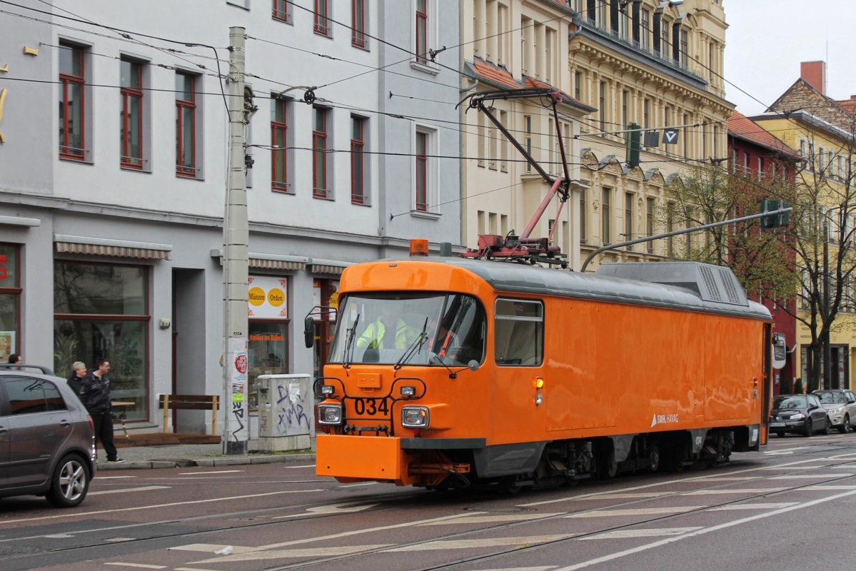 Halle, Tatra T4D Nr. 034; Halle — Anniversary: 125 years of electric tramways in Halle (17.04.2016) • Jubiläum: 125 Jahre elektrische Straßenbahn in Halle (17.04.2016)