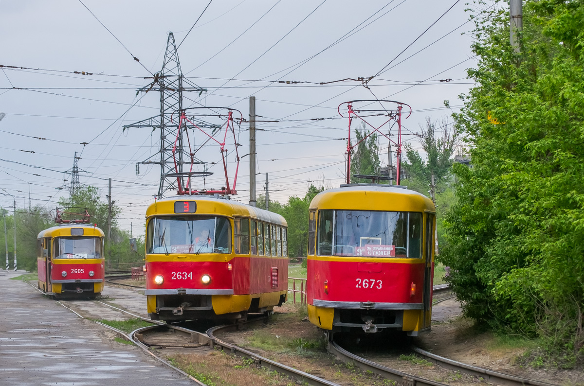 Волгоград, Tatra T3SU (двухдверная) № 2605; Волгоград, Tatra T3SU (двухдверная) № 2634; Волгоград, Tatra T3SU (двухдверная) № 2673