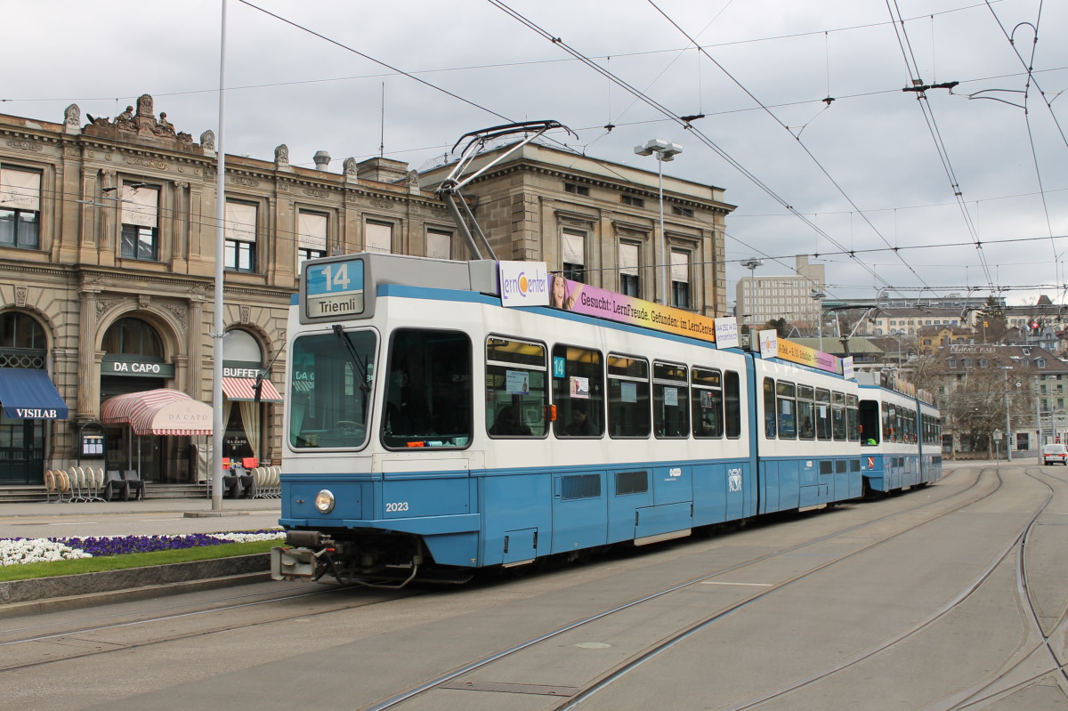 Zurich, SWS/SWP/BBC Be 4/6 "Tram 2000" № 2023