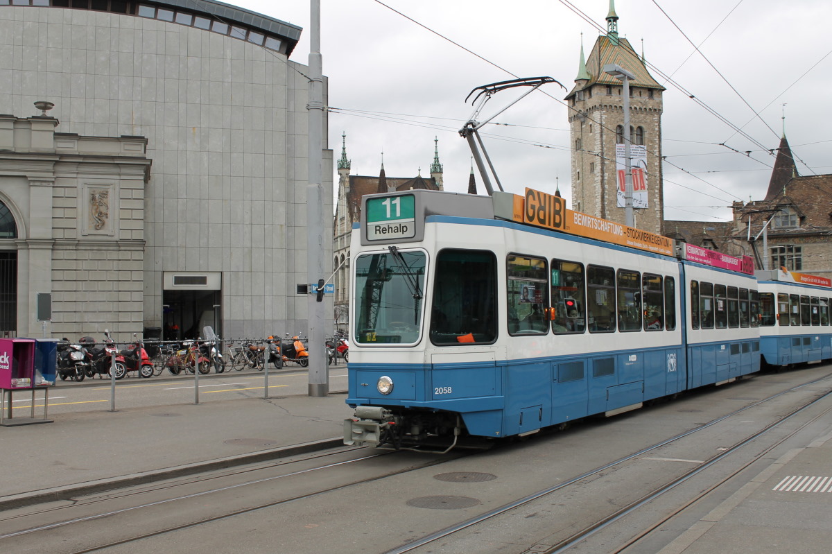 Zurych, SWP/SIG/BBC Be 4/6 "Tram 2000" Nr 2058