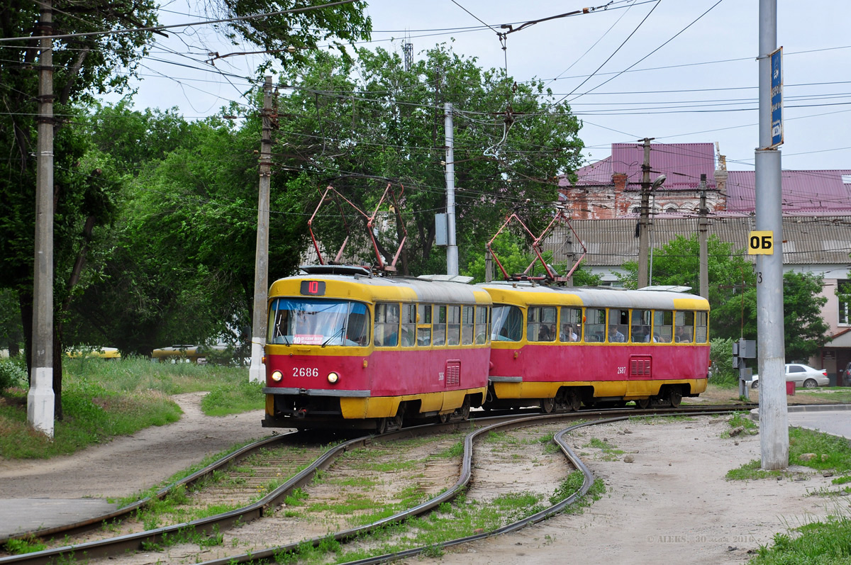 Volgograd, Tatra T3SU (2-door) № 2686; Volgograd, Tatra T3SU (2-door) № 2687
