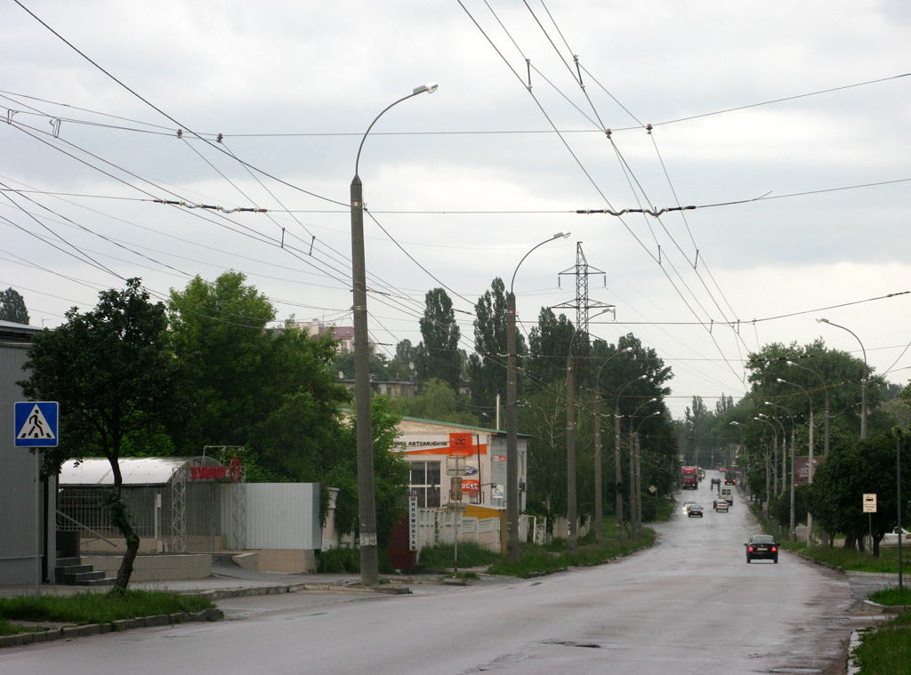 Tschernihiw — Construction of trolleybus lines on the Kozatska street