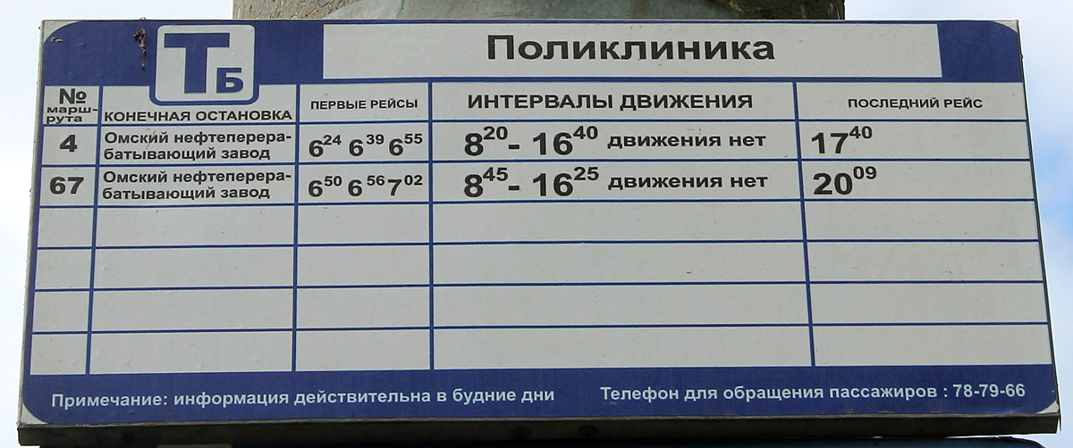 Omsk — Route panels