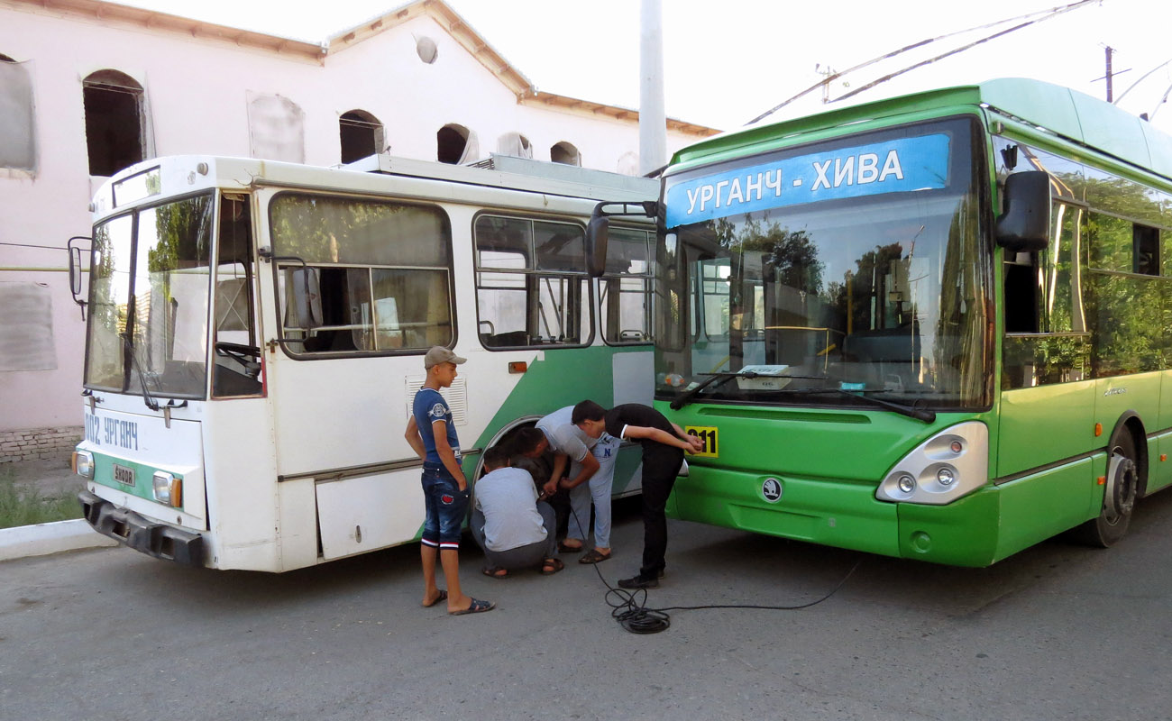 Urgench — 04.06.2016 — Fantrip with Škoda 14Tr Trolleybus