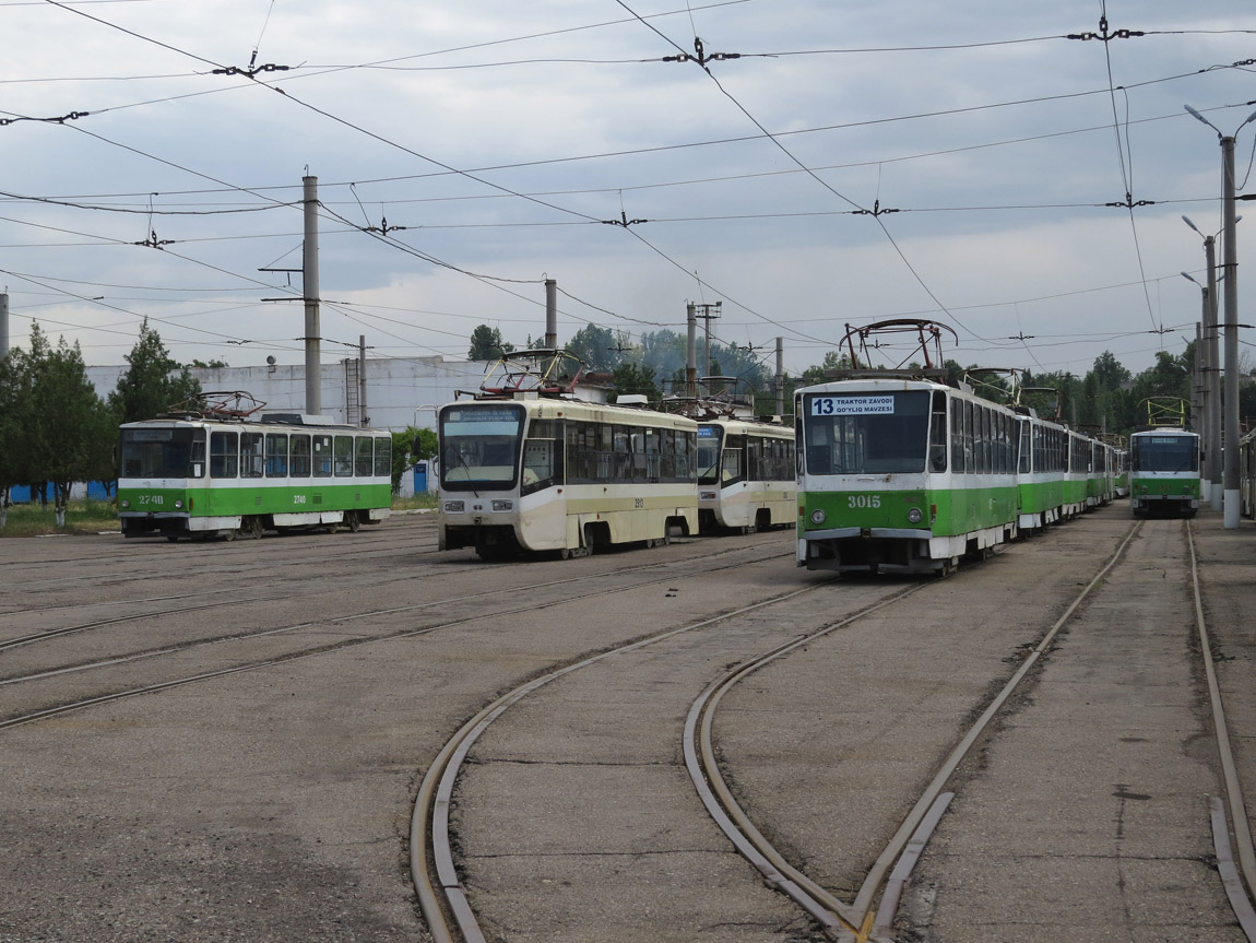 Tashkent, Tatra T6B5SU Nr. 2740; Tashkent, 71-619KT Nr. 2513; Tashkent, 71-619KT Nr. 2512; Tashkent, Tatra T6B5SU Nr. 3015; Tashkent, Tatra T6B5SU Nr. 2752