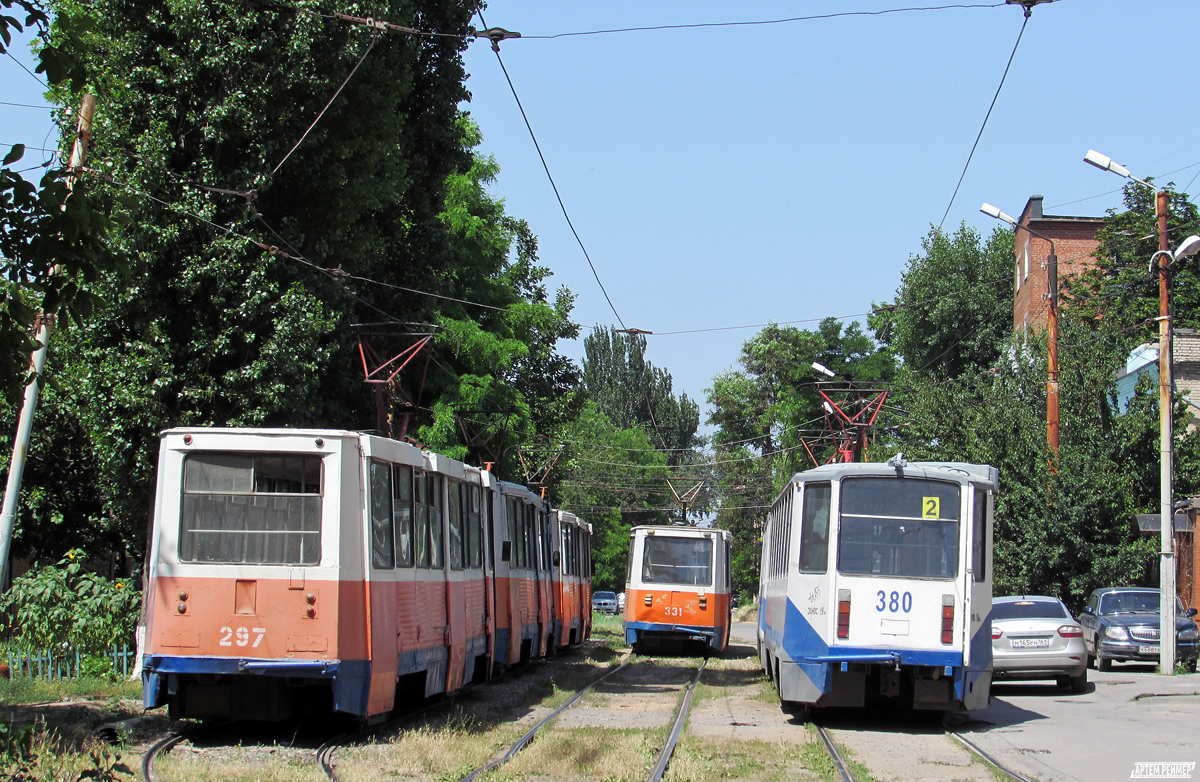 Taganrog, 71-605 (KTM-5M3) № 297; Taganrog, 71-605 (KTM-5M3) № 331; Taganrog, 71-608KM № 380; Taganrog — Tram lines