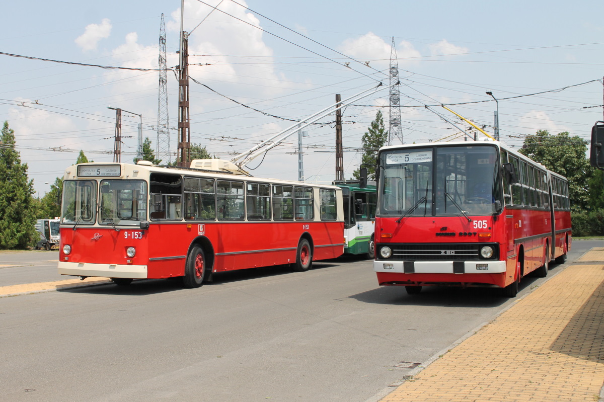 Szeged, ZiU-682UV # 9-153; Szeged, Ikarus 280.T9.90 # 505