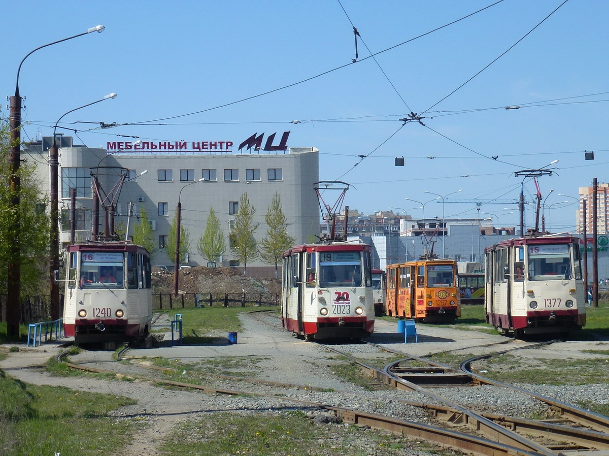 Tscheljabinsk, 71-605 (KTM-5M3) Nr. 1240; Tscheljabinsk, 71-605 (KTM-5M3) Nr. 2023; Tscheljabinsk, 71-605 (KTM-5M3) Nr. 1267; Tscheljabinsk, 71-605A Nr. 1377; Tscheljabinsk — End stations and rings