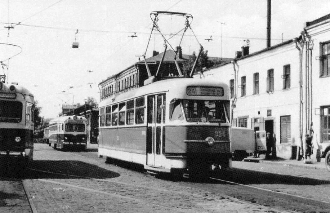 Moszkva, Tatra T2SU — 326; Moszkva — Historical photos — Tramway and Trolleybus (1946-1991)