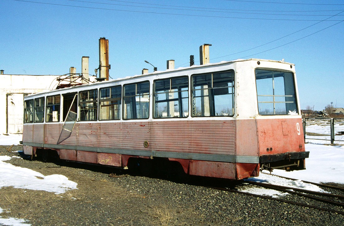 Karaganda, 71-605 (KTM-5M3) č. 9; Karaganda — Old photos (up to 2000 year); Karaganda — Visit of transport enthusiasts 21.04.1998