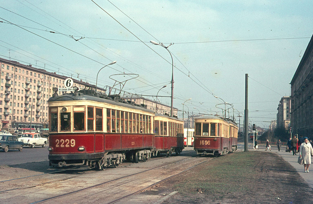 Maskva, KM nr. 2229; Maskva, S nr. 1696; Maskva — Historical photos — Tramway and Trolleybus (1946-1991)