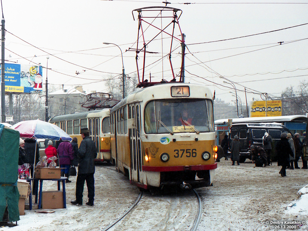 Москва, Tatra T3SU № 3756