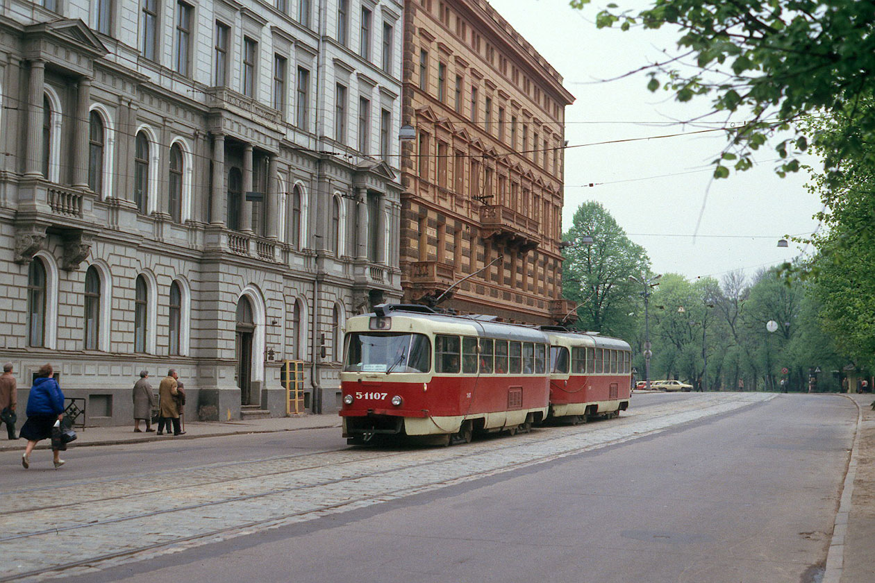 Рига, Tatra T3SU № 5-1107; Рига — Старые фотографии