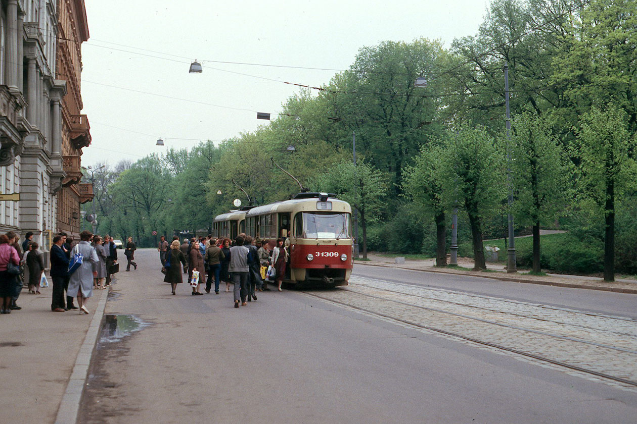Рига, Tatra T3SU № 3-1309; Рига — Старые фотографии