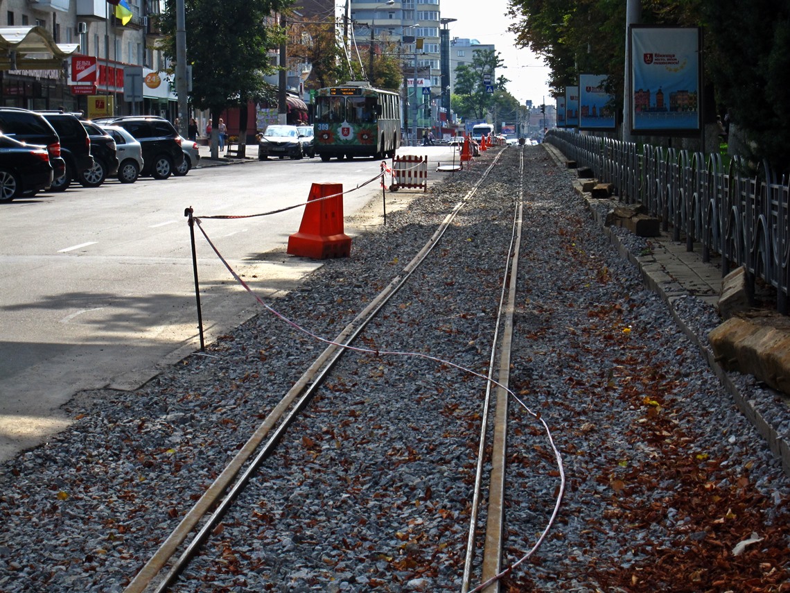 Vinnytsia — Repairs of tram tracks