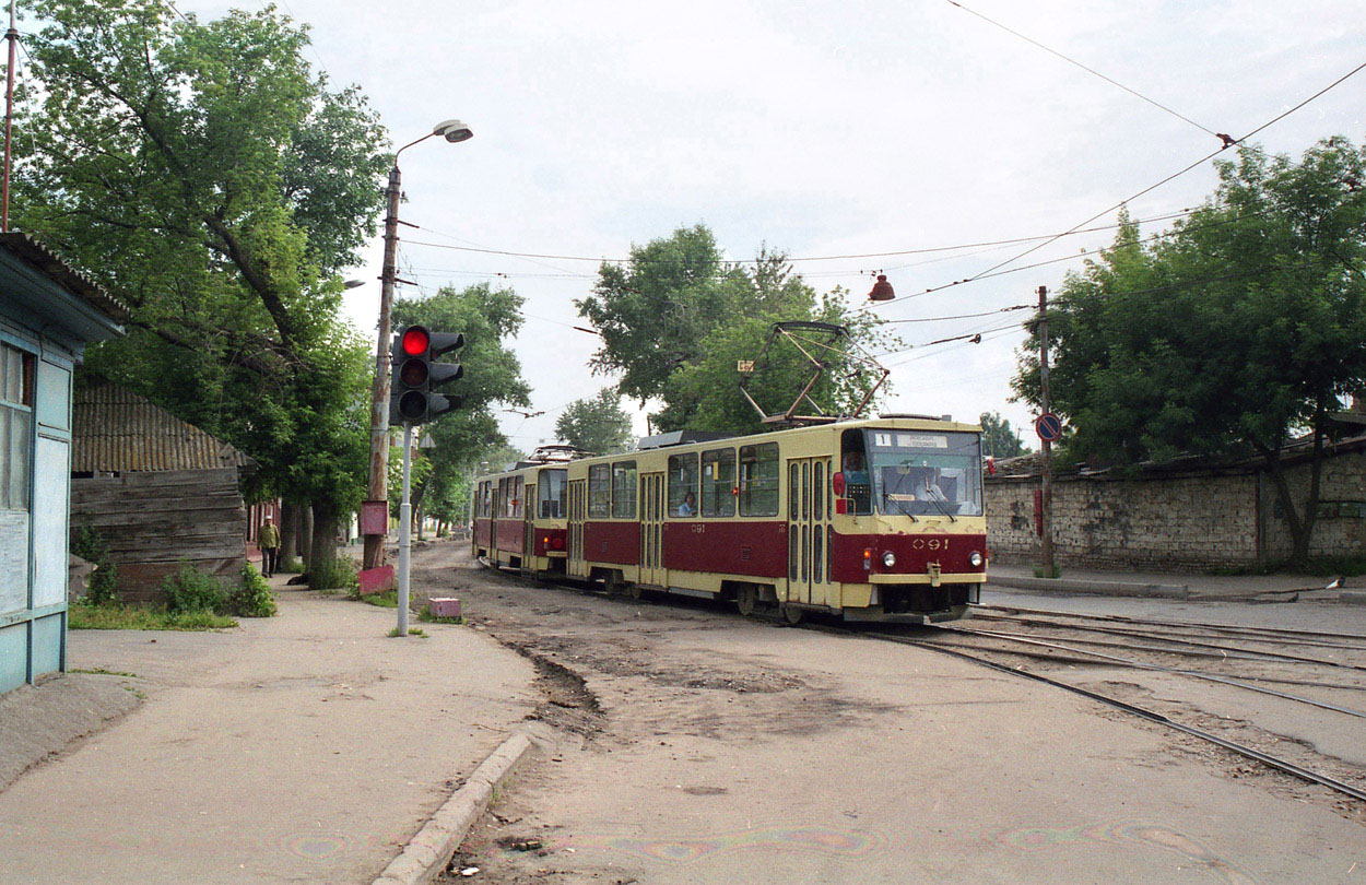 Орёл, Tatra T6B5SU № 091; Орёл — Исторические фотографии [1992-2005]; Орёл — Трамвайный перекрёсток