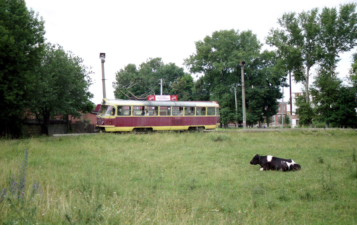 Орёл, Tatra T3SU № 085; Орёл — Исторические фотографии [1992-2005]; Орёл — Конечные станции и разворотные кольца; Транспорт и животные
