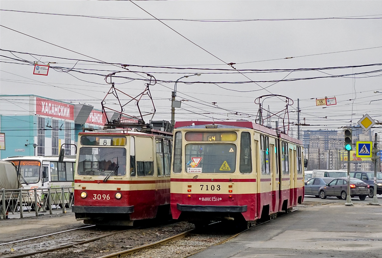 Санкт-Петербург, ЛВС-86К № 3096; Санкт-Петербург, 71-147К (ЛВС-97К) № 7103