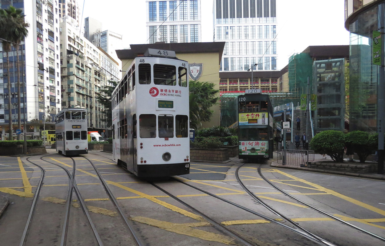 Гонконг, Hong Kong Tramways VII № 11; Гонконг, Hong Kong Tramways VI № 48; Гонконг, Hong Kong Tramways V № 120; Гонконг — Городской трамвай — Линии и инфраструктура