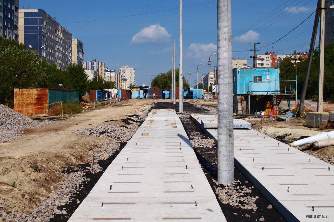 Lviv — Building of tram line to Sykhiv neigborhood