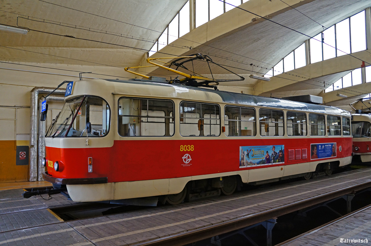 Прага, Tatra T3M № 8038; Прага — Трамвайные депо