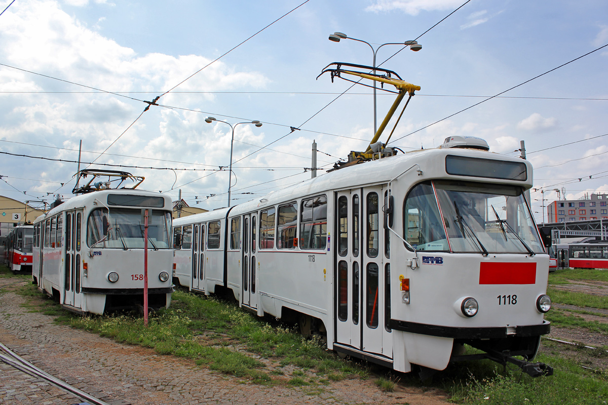 Брно, Tatra T3M № 1586; Брно, Tatra K2P № 1118