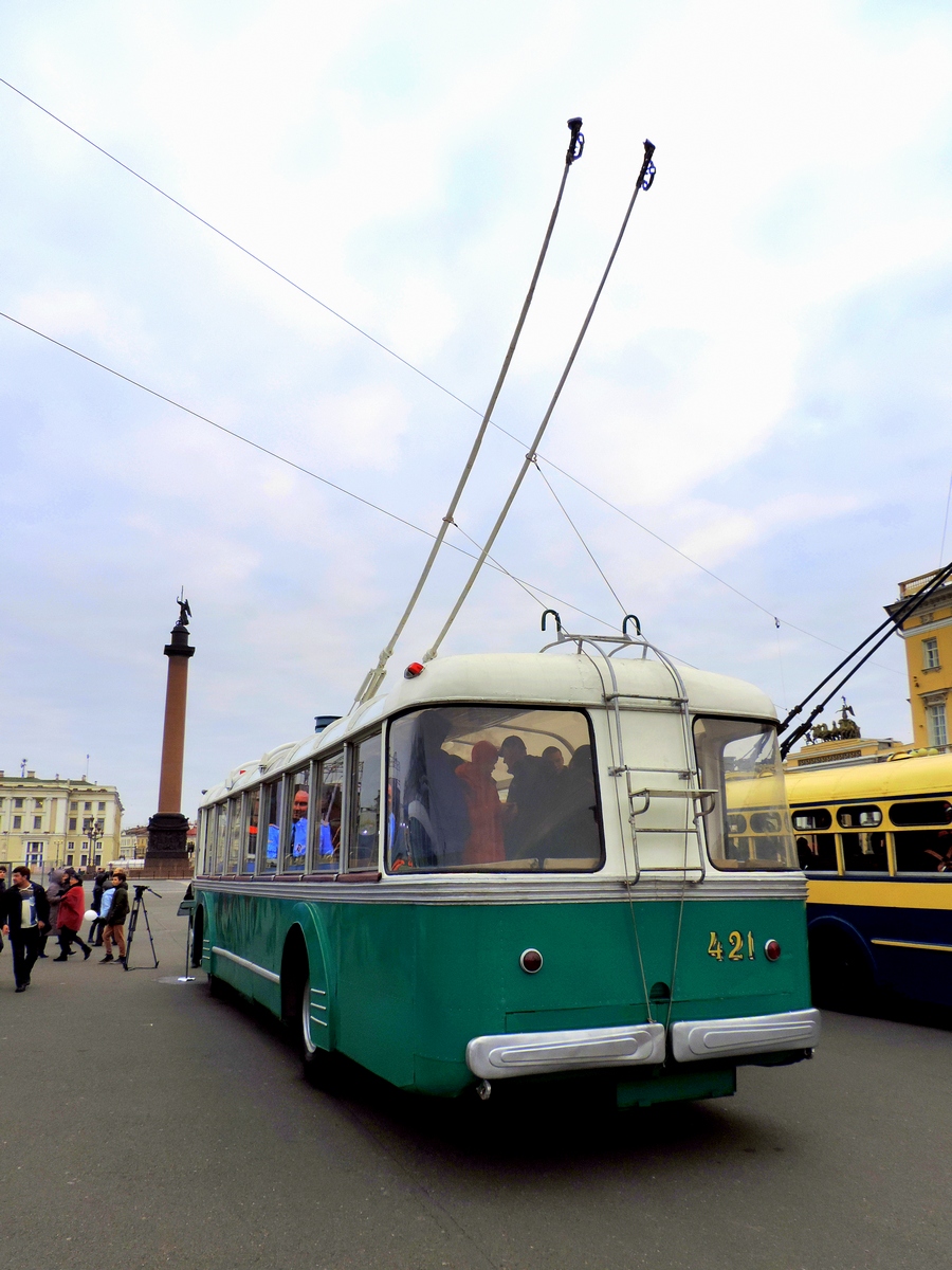 Moszkva, SVARZ TBES — 421; Szentpétervár — Exhibition dedicated to the 80th anniversary of the opening of trolleybus traffic in St. Petersburg — 23.10.2016
