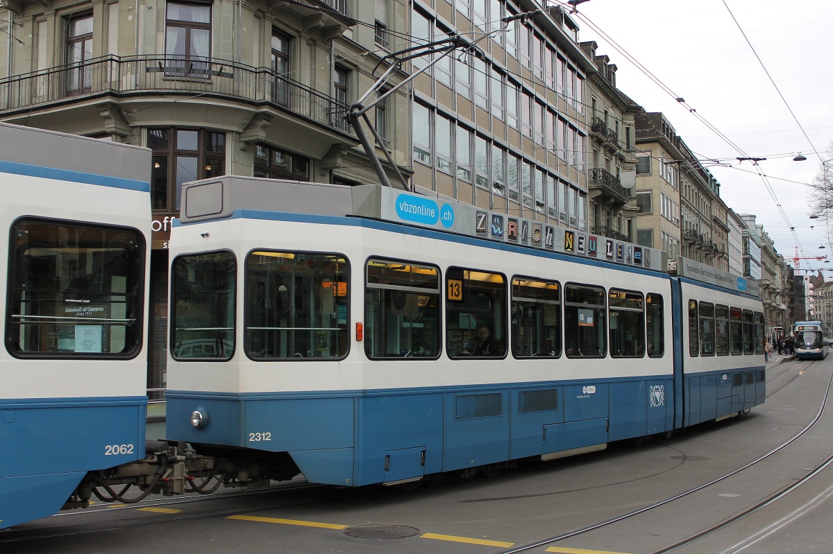 Curych, SWS/SWP/BBC Be 4/6 "Tram 2000 Blinde Kuh" č. 2312
