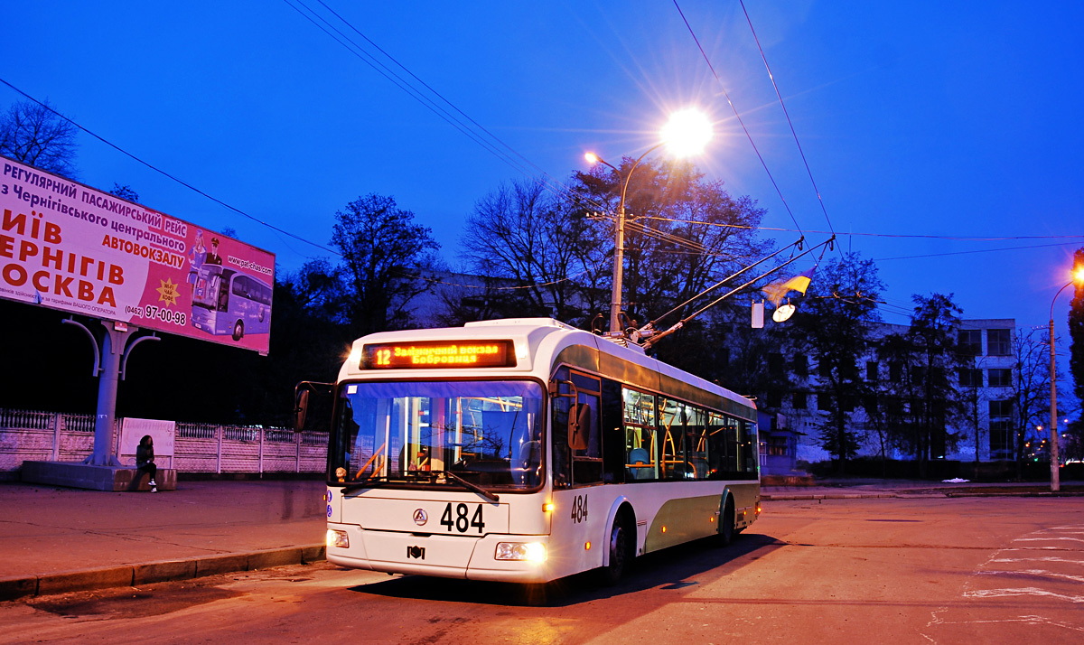 Tchernihiv, Etalon-BKM 321 N°. 484; Tchernihiv — Trip on the trolleybuses Etalon-BKM 321 # 484 and Kyiv-11u # 448 in honor of the 52nd anniversary of Chernihiv trolleybus