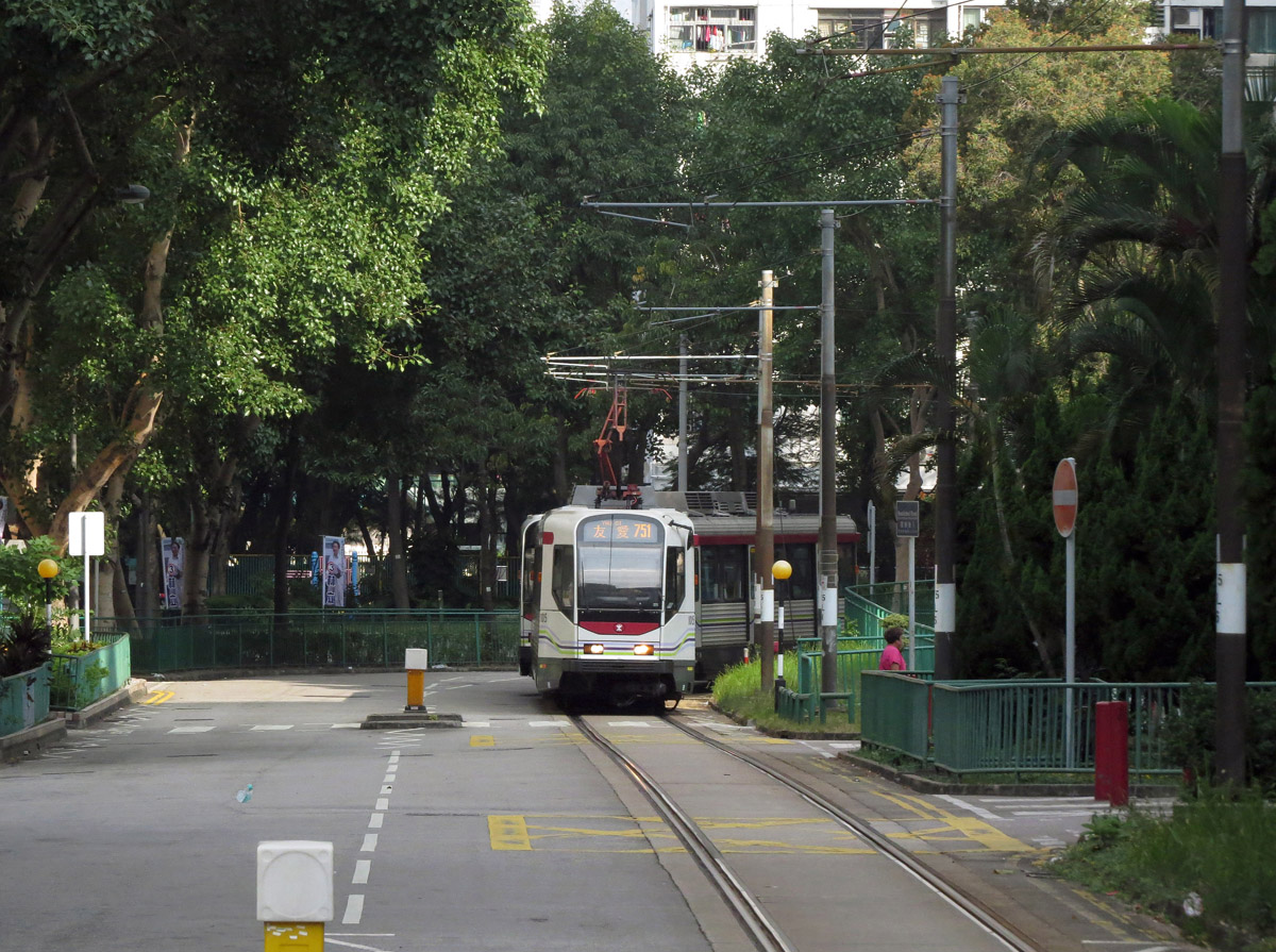 Hong Kong, Comeng Phase I LRV (mod. UGL) # 1005; Hong Kong — MTR Light Rail — Tram Lines and Infrastructure