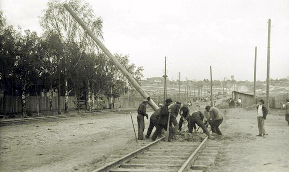 Іванава — Строительство трамвая (1934)