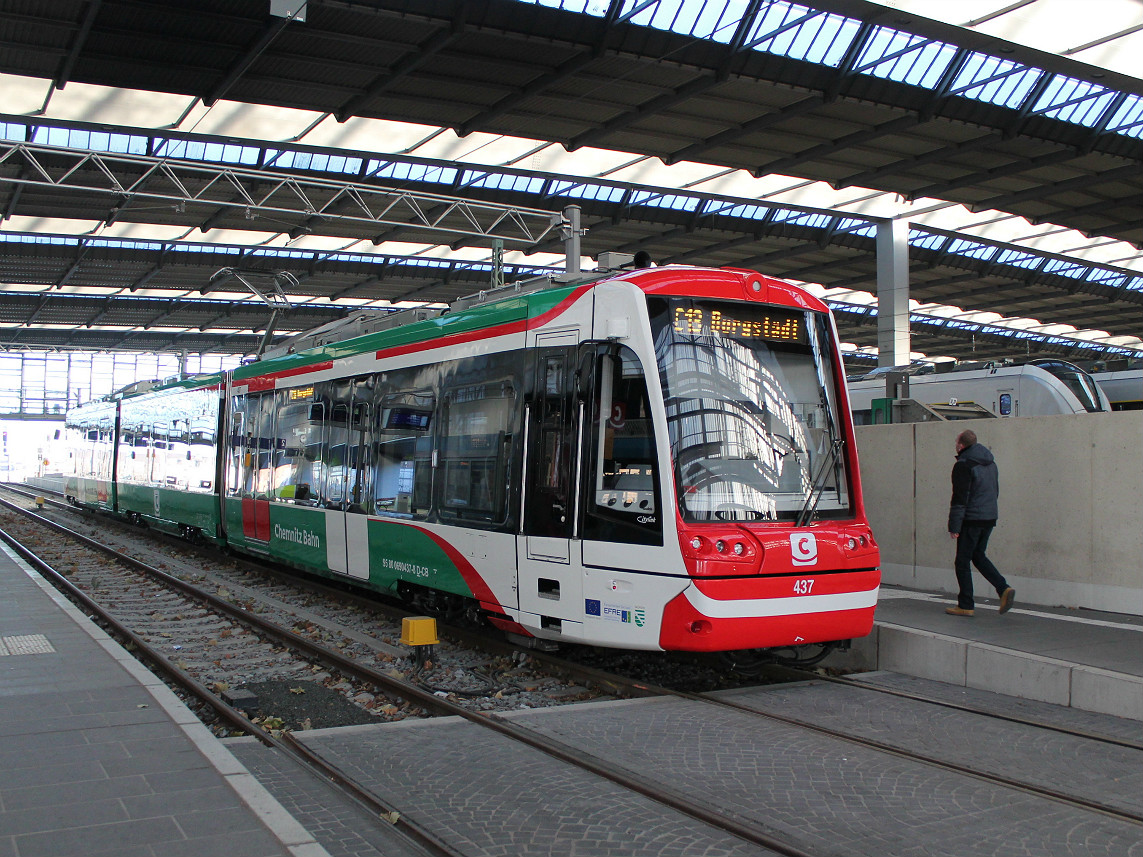 Chemnitz, Vossloh Citylink N°. 437; Chemnitz — Tram-railway system "Chemnitzer Modell" • Straßenbahn-Eisenbahnkonzept "Chemnitzer Modell"