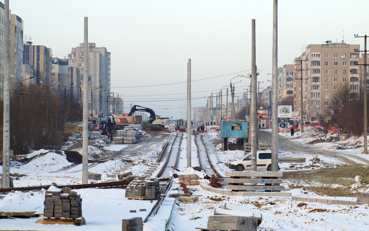 利沃夫 — Building of tram line to Sykhiv neigborhood