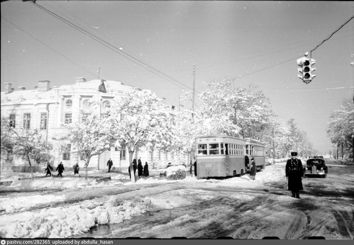 Самарканд, Двухосный прицепной вагон № 202; Самарканд — Старые фотографии — трамвай