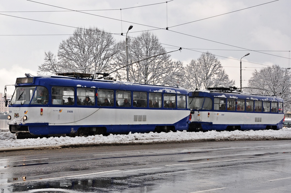 Riga, Tatra T3A č. 51656; Riga, Tatra T3A č. 51667